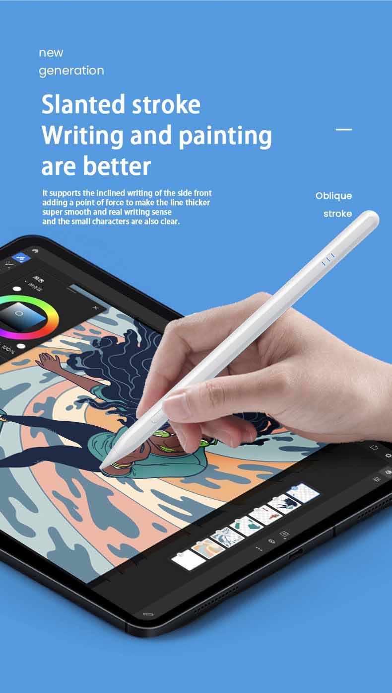 Anti Mistouch Active Capacitive Pen Stylus Pencil Tilt Sensor 90mAh