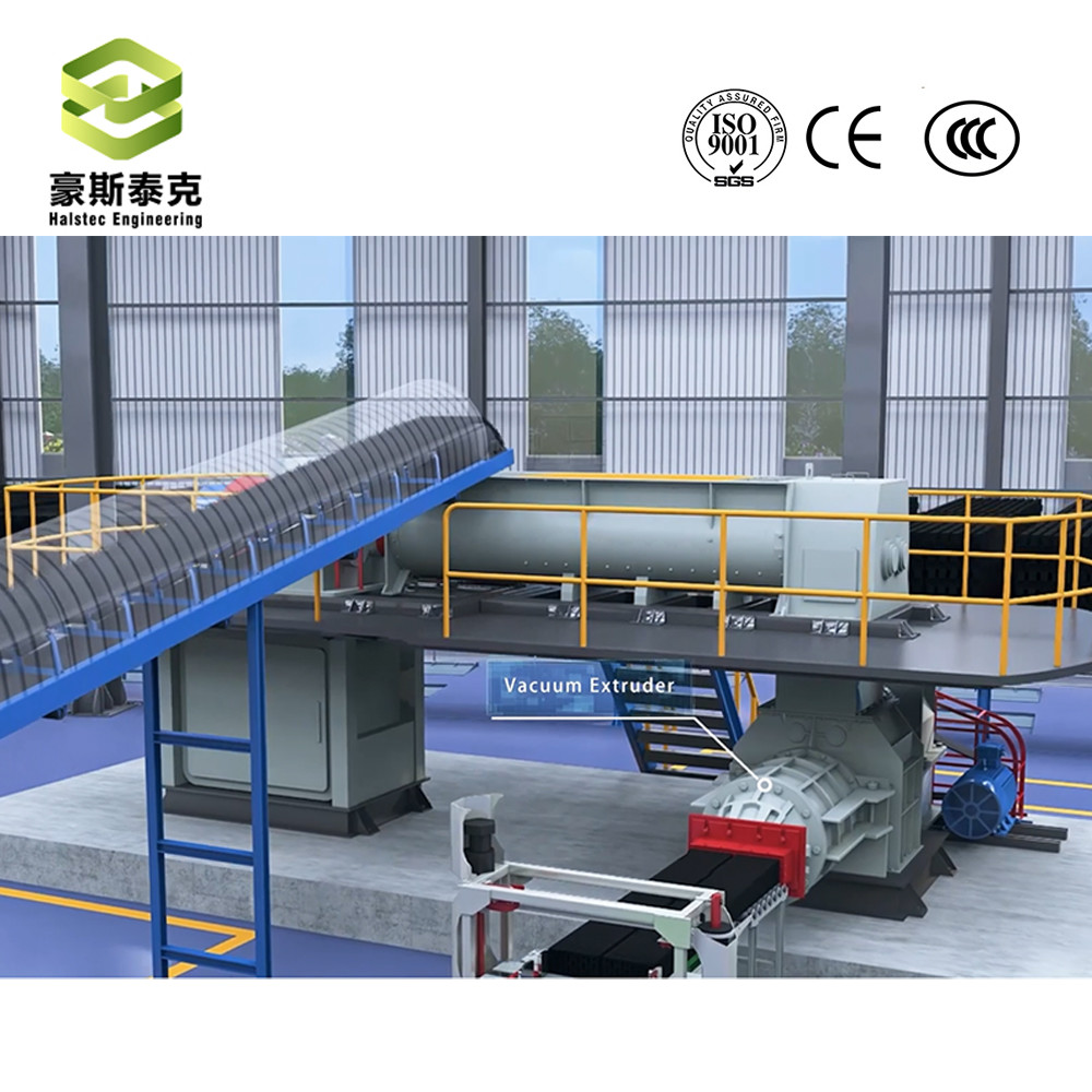 Automatic JKY55 Double Stage Vacuum Extruder Brick Belt Conveyor / Brick Automatic Machine