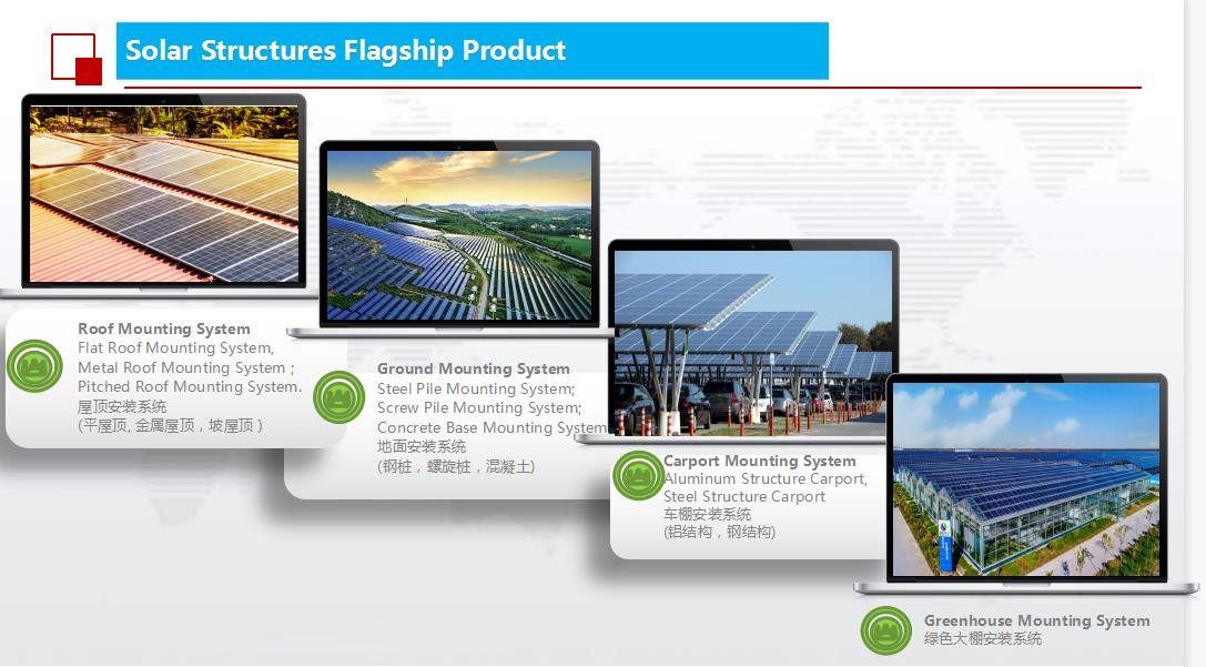 5deg - 15Deg Installation aluminum solar carport structures solar bracket solar structure