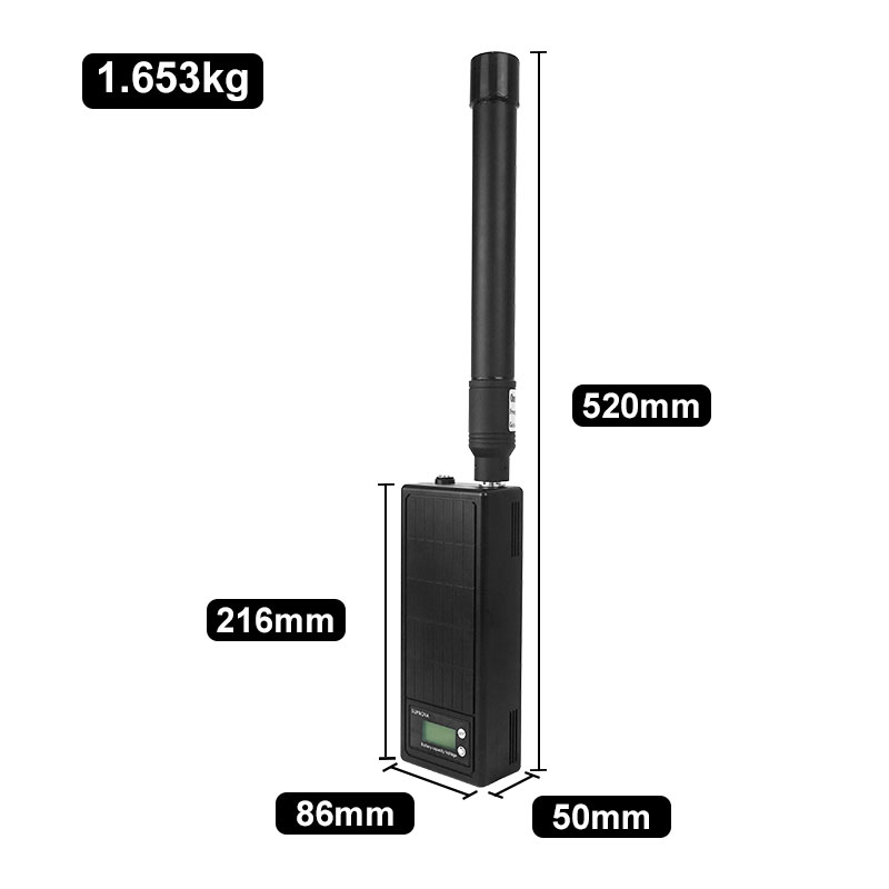 Small portable drone detection device with built-in battery