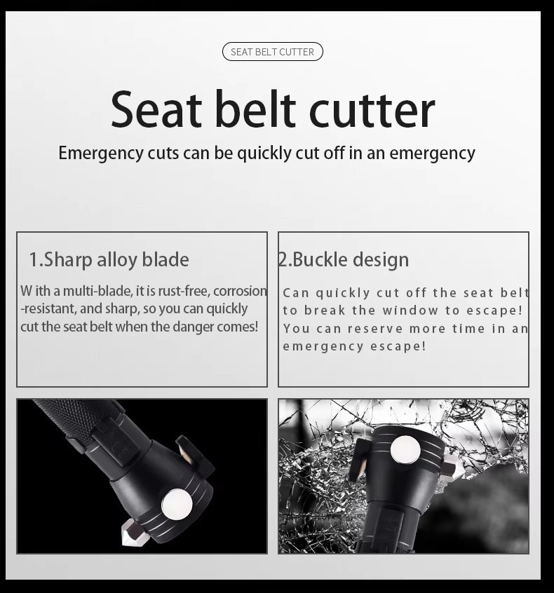 Super Bright LED Lighting Lantern Outdoor Travel Self-driving Tour Portable Life-saving Hammer Torch Solar Charging Flas