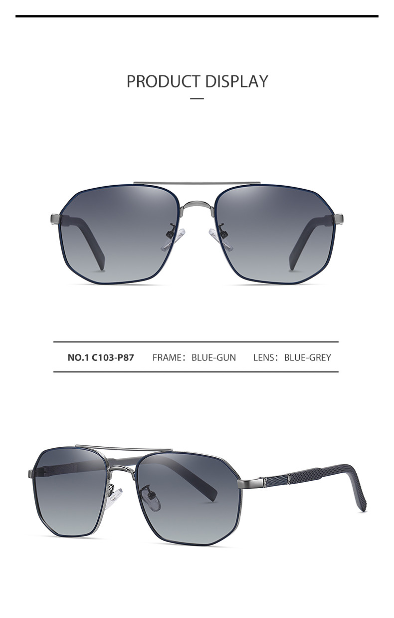 Men'S Metal Frame Sunglasses Multilateral OEM With 58mm Lens