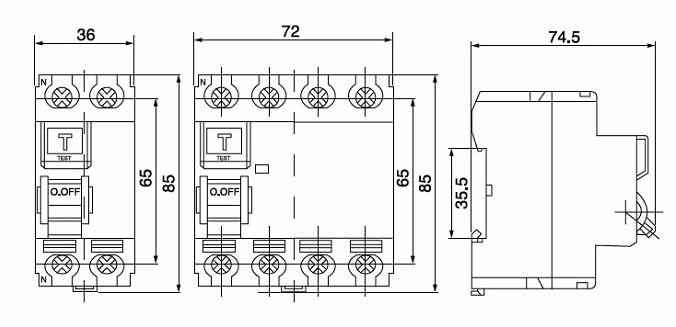 Isolation 4P RCCB Magnetic Residual Circuit Breaker 6KA