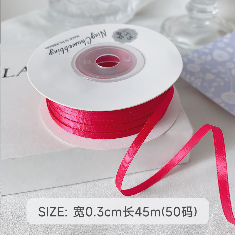 3mm Polyester Satin Ribbon Double Face High Density Satin Finish Poly Ribbon