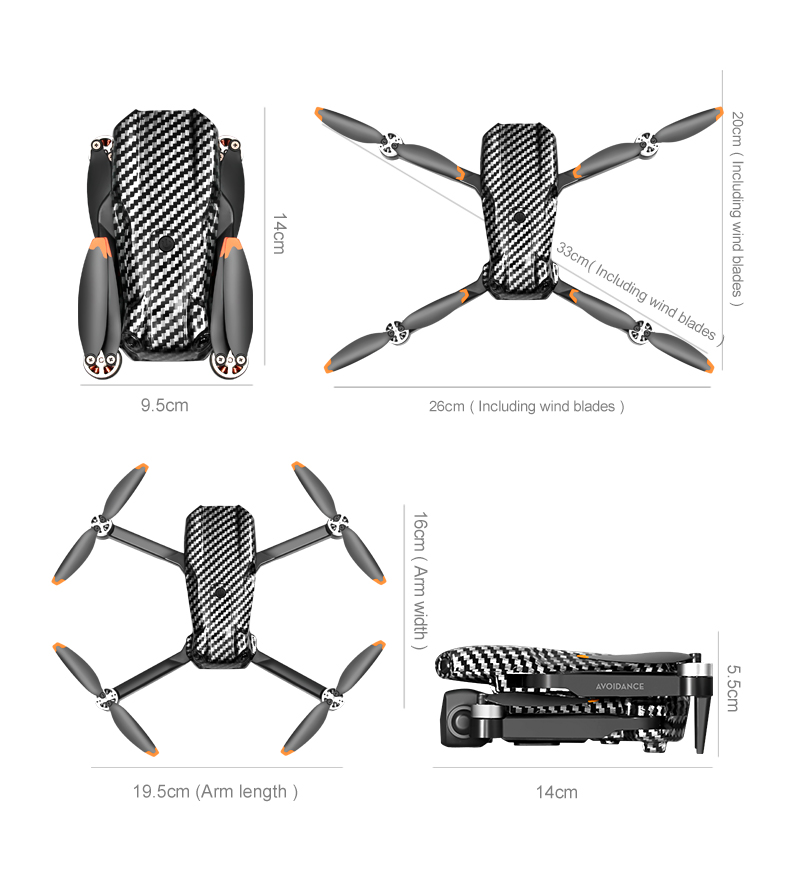Beginner Operator Skill Level Portable RC Drone with Obstacle Avoidance and Triple Camera D3 Pro 4k Brushless Motor