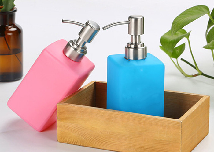 Square Empty Glass Jars Empty Hand Sanitizer Bottle With Pump ISO9001