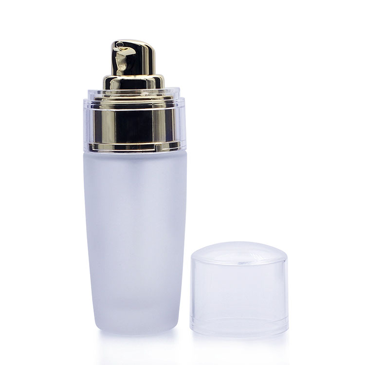 Clear Glass 50ml Cosmetic Lotion Pump Bottle high end atmosphere