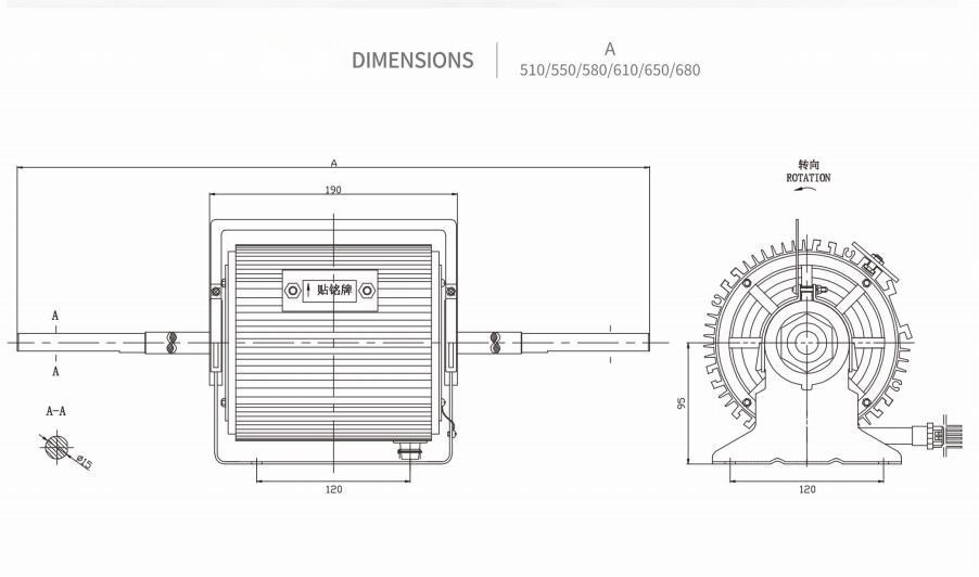 680w HVAC Fan Motor 380V High Power 230V 4 Speed Blower Motor Indoor