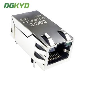 RJ45 Single Port Filter Network Connector With Light And Shielding PBT