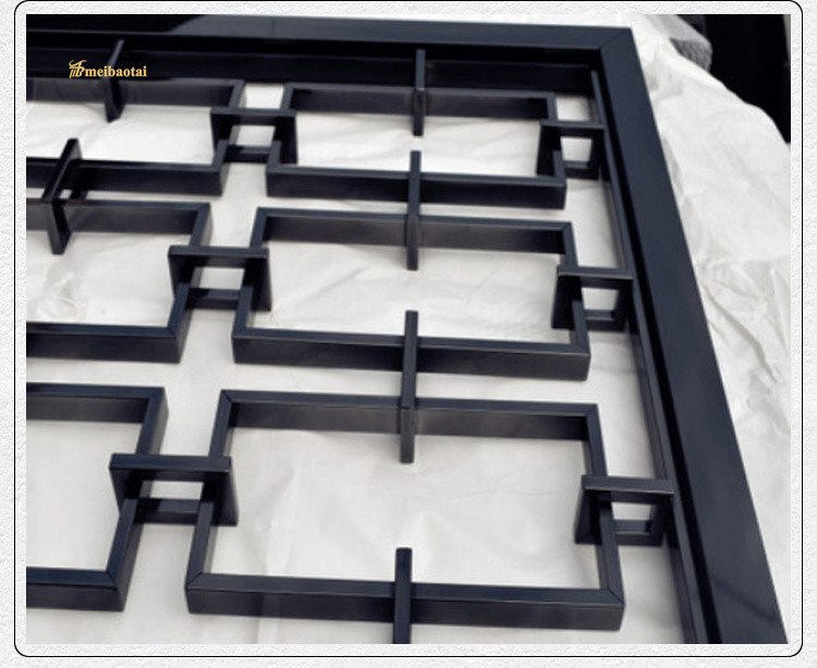 Hairline Metal Black Frame Room Dividers PVD Coated DIN Standard