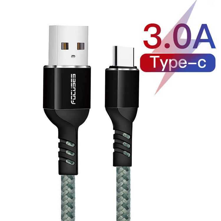 Mattr Black ISO9001 USB To USB Type C Cable Nylon Braided USB C Cable