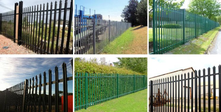 W Pale Steel Palisade Fencing Euro Fence For Security