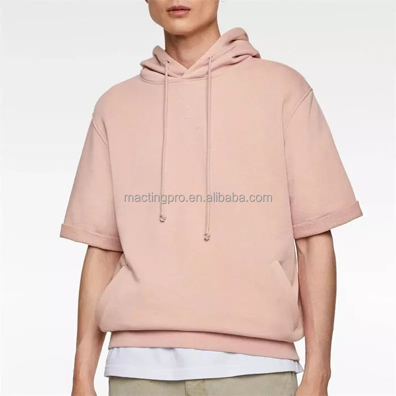 Cotton French Terry Men'S Oversized T Shirt Blanks Drop Shoulder Hoodie In Colorful Fabric