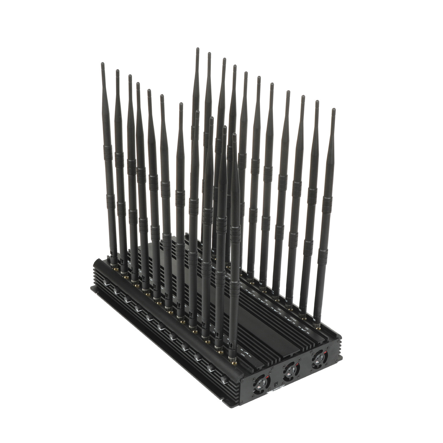 Multifunctional 22 antennas jammer shielding all 2G 3G 4G 5G WIFI GPS RF LOJACK VHF UHF LORA signals with Remote Control