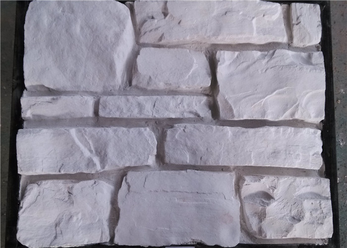 Pure White Artificial Wall Stone For Wall Decoration Customized