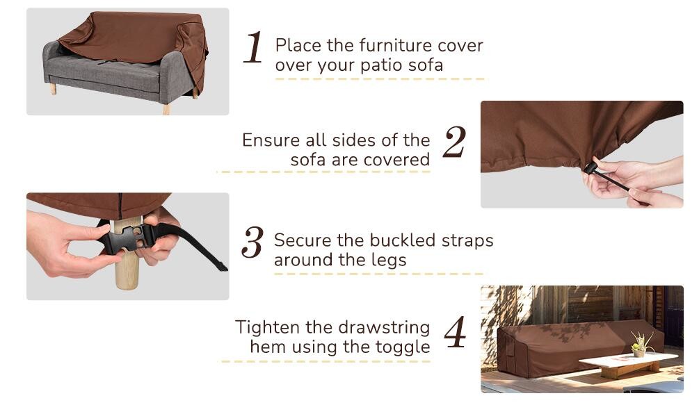 Outdoor Liners Outdoor Waterproof Patio Loveseat Couch Cover - UV Resistant Patio Sofa Furniture Covers Weatherproof