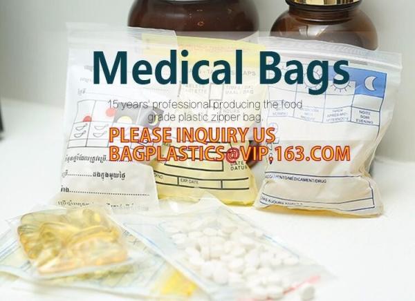 Biodegradable Medical Pill Bags, Zipper Pharmacy Bag, grip seal Pill Pouch,