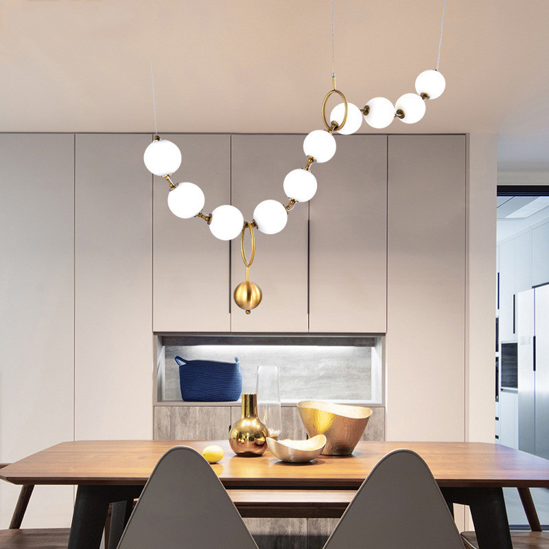 White Led Nordic Glass Ball Modern Pendant Light For Stairwell