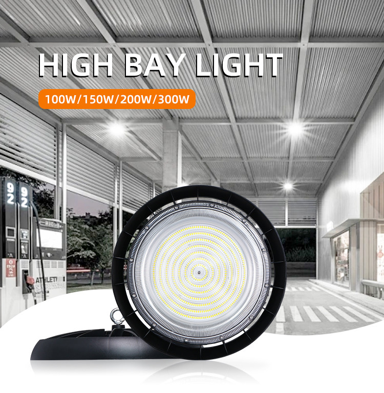 KCD Warehouse Commerical IP65 Waterproof High Lumens Hot Sale 100w 150w 200w 300w Industrial Dimmable LED High Bay Light