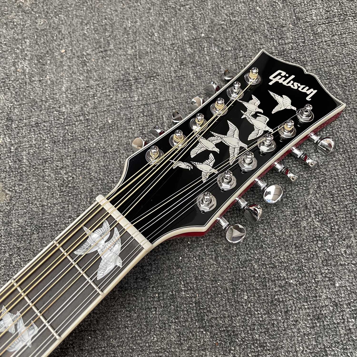 Custom 12 strings 41 inch Flamed Maple Neck Doves Dreadnought Acoustic Guitar Deluxe Version Customized Headstock
