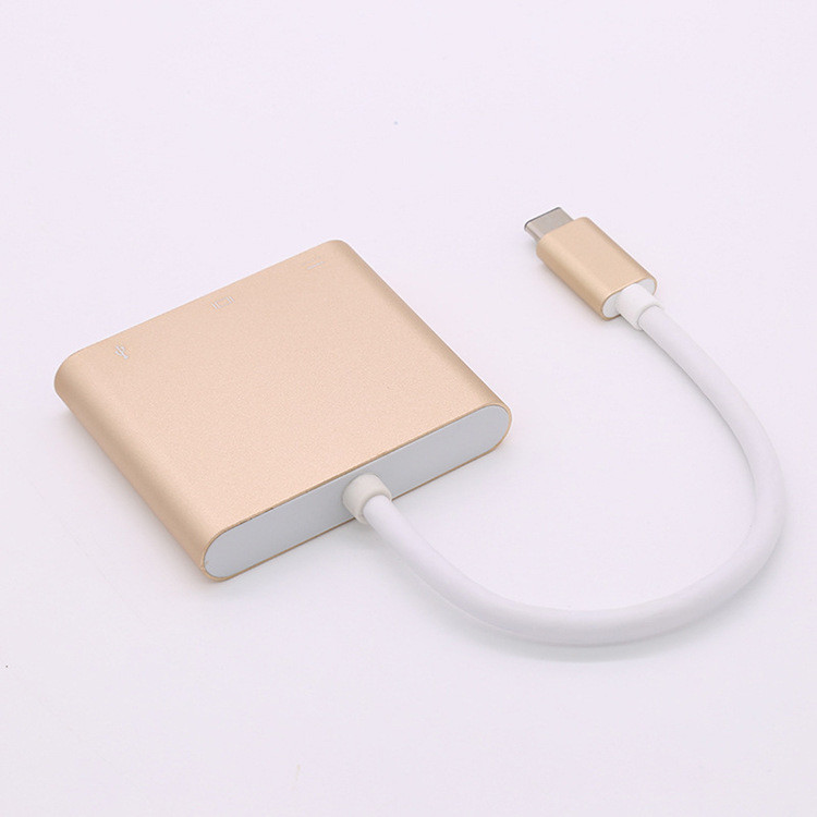 Type c to HDMI HD adapter and Aluminum alloy silver USB3.1 faster data cable