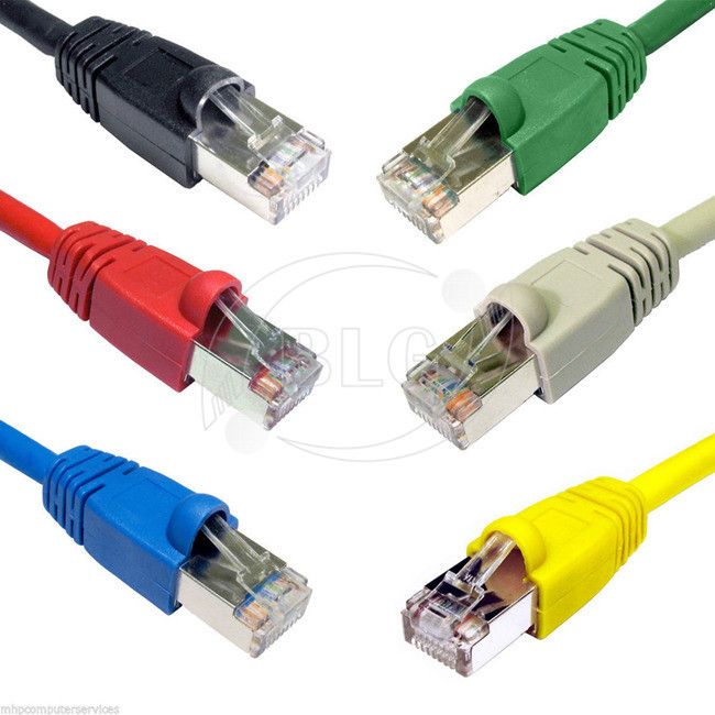RJ45 To RJ45 Shielded STP Patch Cable Cat6 3FT 7FT 10FT 20FT Fire Protection