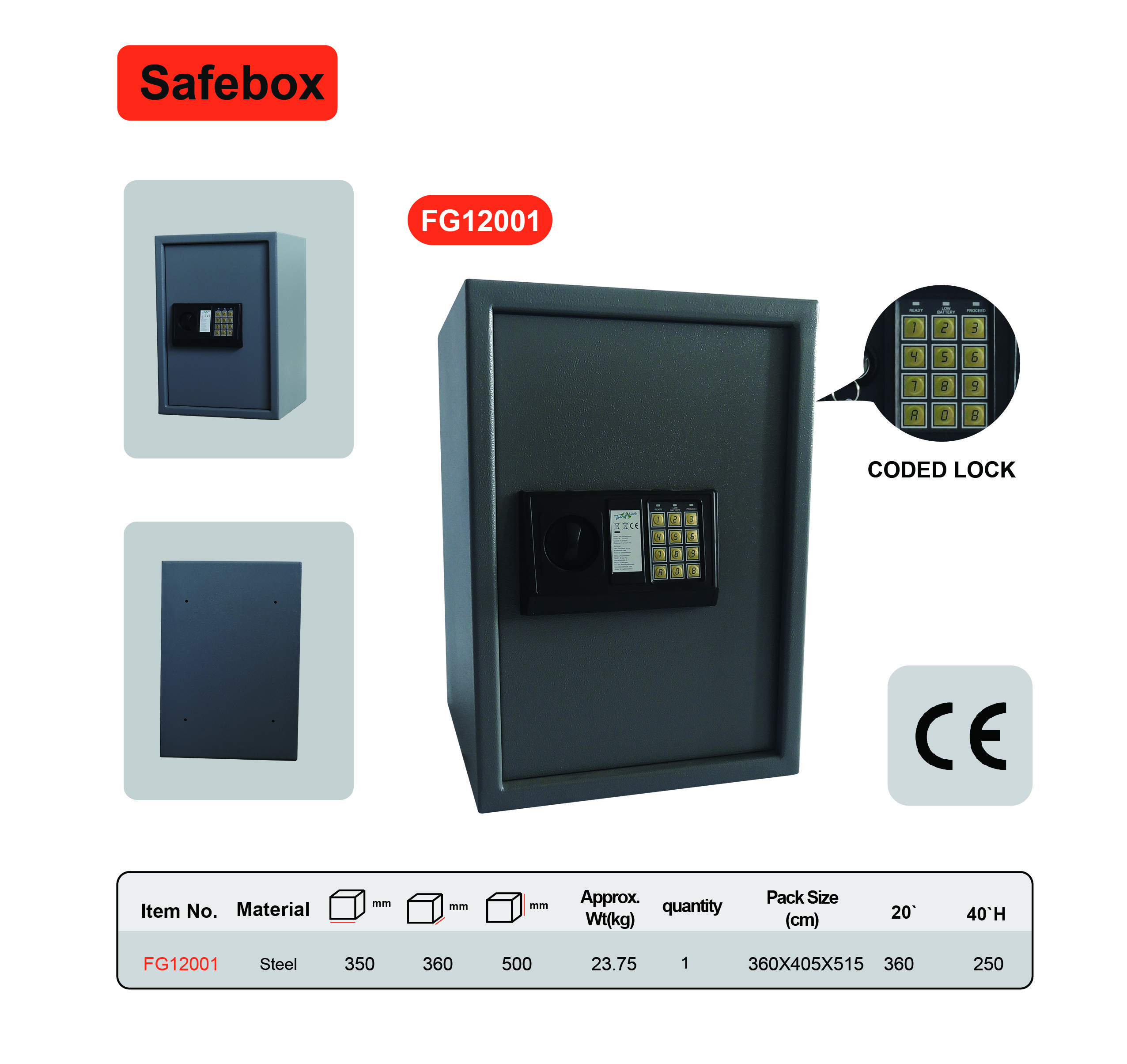 Residential Durable Security Safe Box For Cash Documents Storage