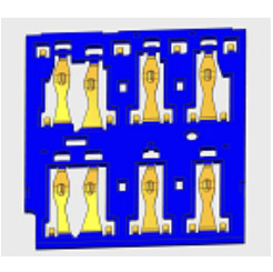 0.3A Electronic Components Connectors Tray Type Dual Nano Sim Card Socket