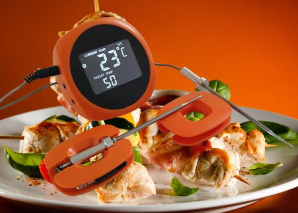 Wireless Bluetooth BBQ Meat Thermometer With 2 Stainless Steel Probes And 2