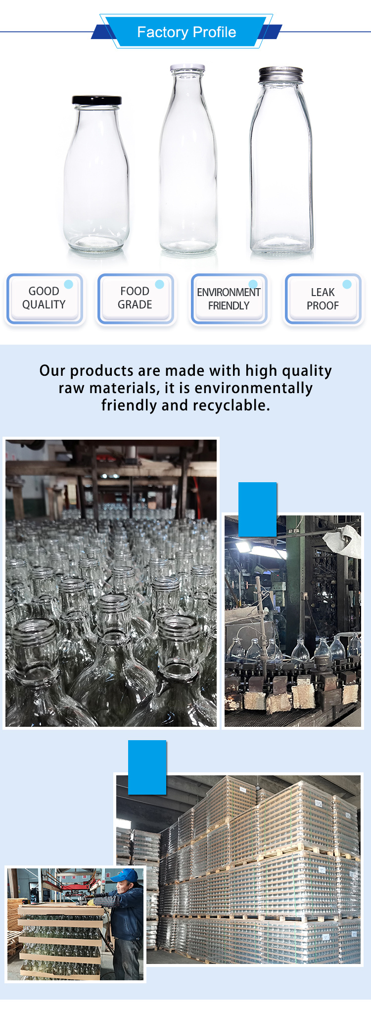 High Quality 250ml 300ml 500ml 750ml 1L Glass Sauce Jar with Metal Lid with Plastic Lid