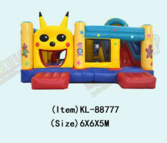 Pikachu Theme Children Fun Park Inflatable Slide Bouncy Playground