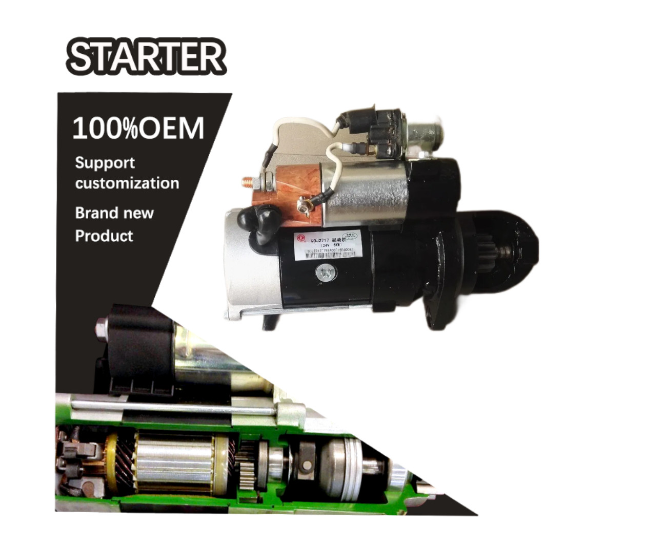 24V 10T CW STARTER 5263669 QDJ2717 ISF3.8 C5256026 4935789 4944701 4948058 4983067 4984042 4992135 5256984 5263669
