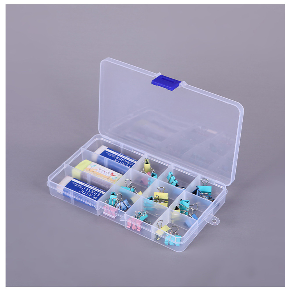 White 15 Grid Plastic Organizer Box Removable Divider Storage Case