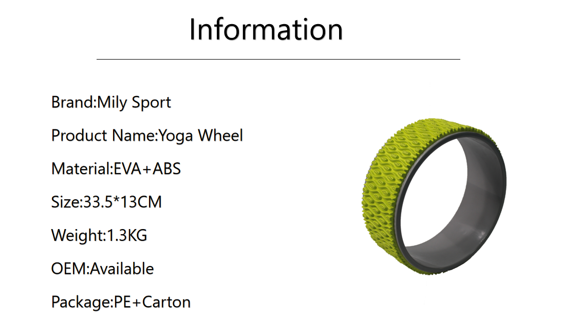 33.5CM 1.3KG EVA Yoga Exercise Wheel Foam Points Back Stretches Gym Accessories