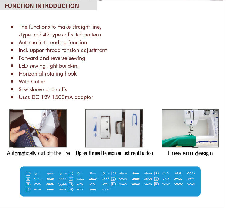 Adjustable Stitch Length Singer Sewing Machine for Garment Shirt in 21.4*13.4*25.3cm