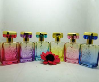 Wholesale Fancy Color Glass Perfume Bottle With plastic Cap Glass Refill Empty