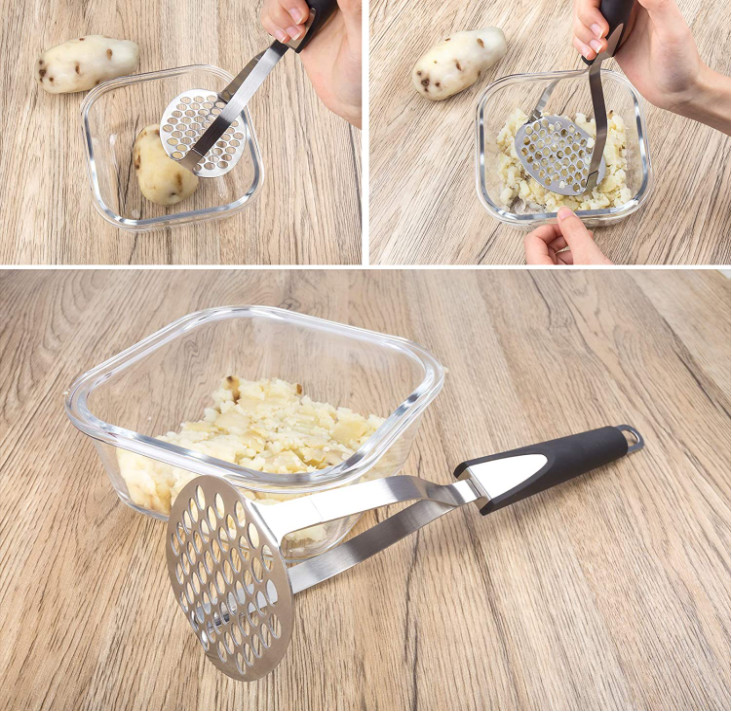 Slipproof Kitchen Gadget Tools Potato Masher Perforated OEM Available