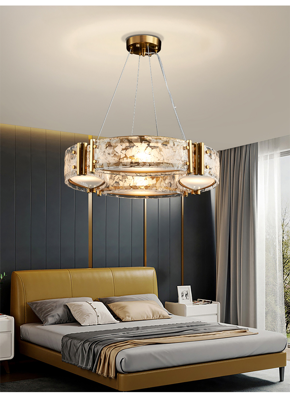 Modern living room home decor kitchen round glass hanging lamp nordic chandelier lighting(WH-MI-316)