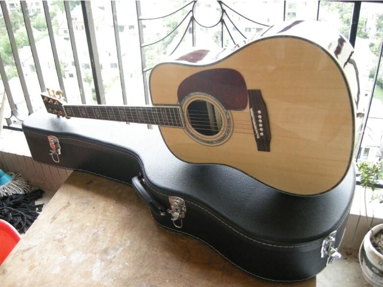Custom MT Dreadnought D Body Sunburst Acoustic Guitar Wood Pickguard Martin D45 Guitar