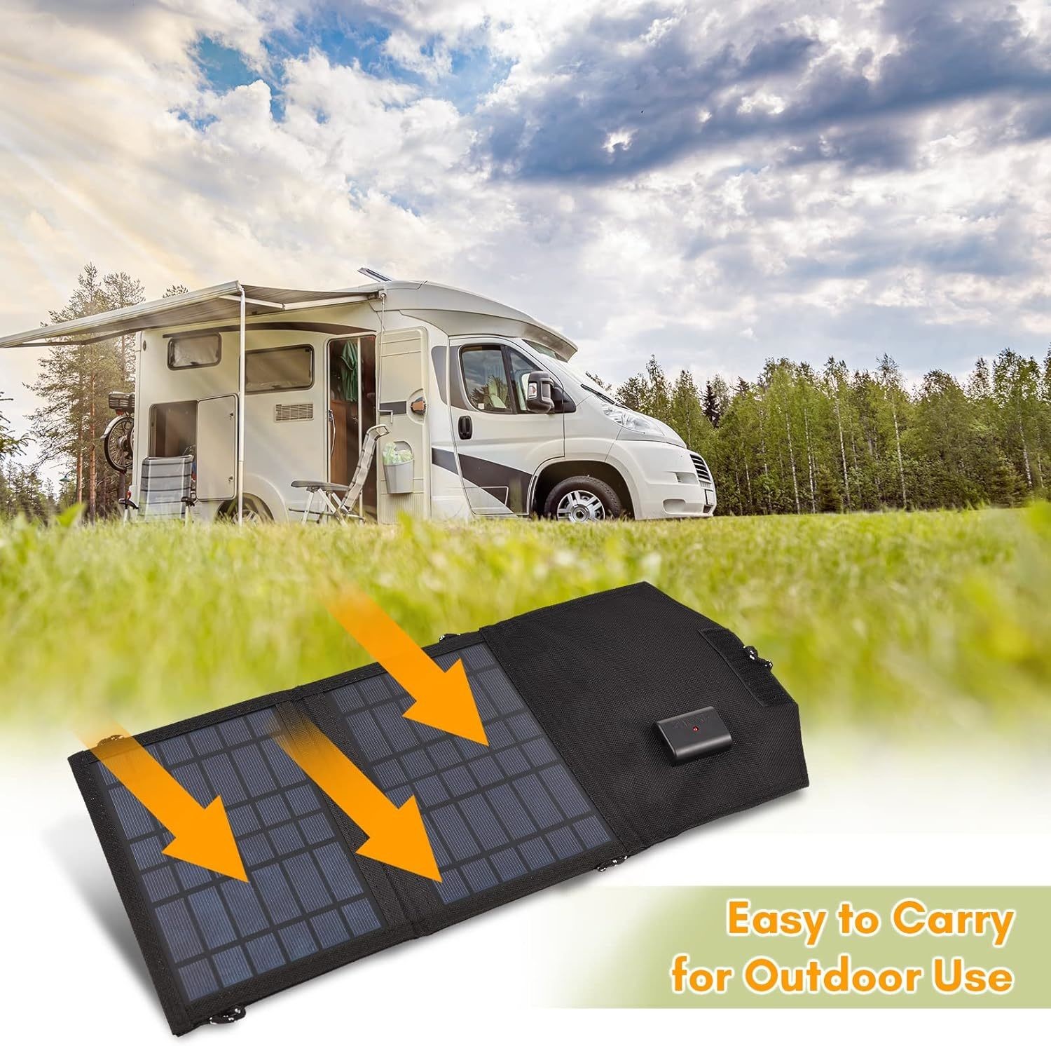 6-8 Hours Charging Time Foldable Camping Briefcase Solar Charger With Monocrystalline Silicon Solar Panel