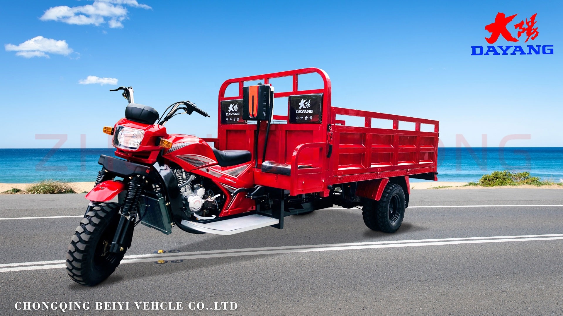 Cargo Tricycle with Heavy Load Cargo Box 1200kg Loading Capacity Gasoline Four Stroke Motor