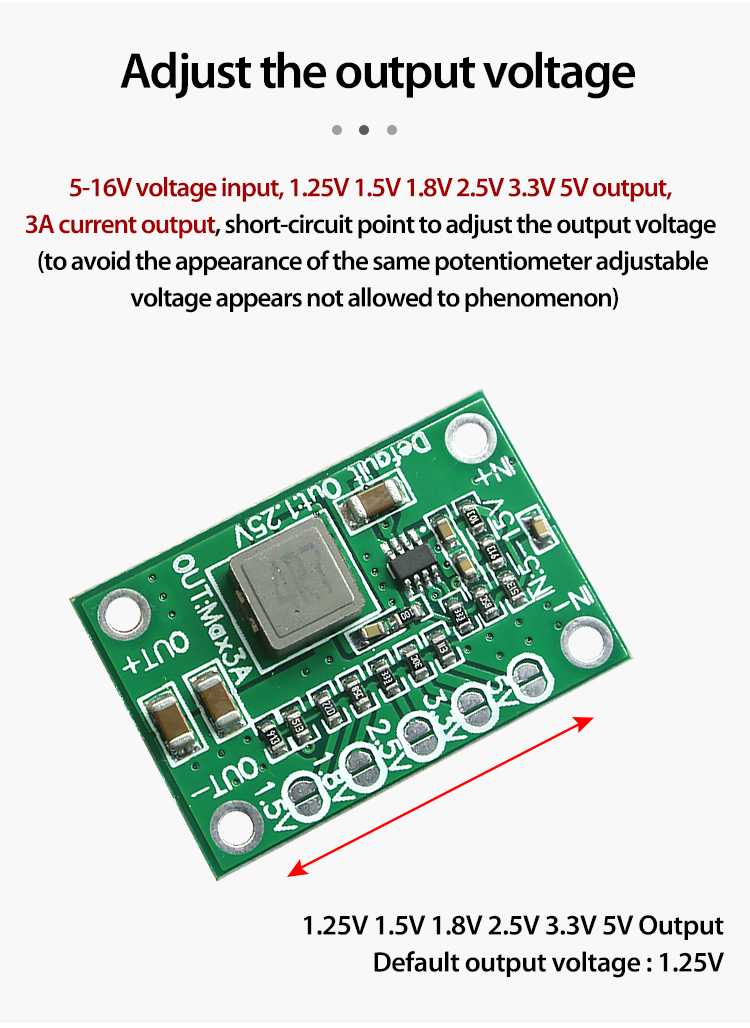 Creatall CA-1235 3A 5V-15V Adjustable Voltage Converter with 20mm Integrated Circuit Model LED TV Power Supply Module