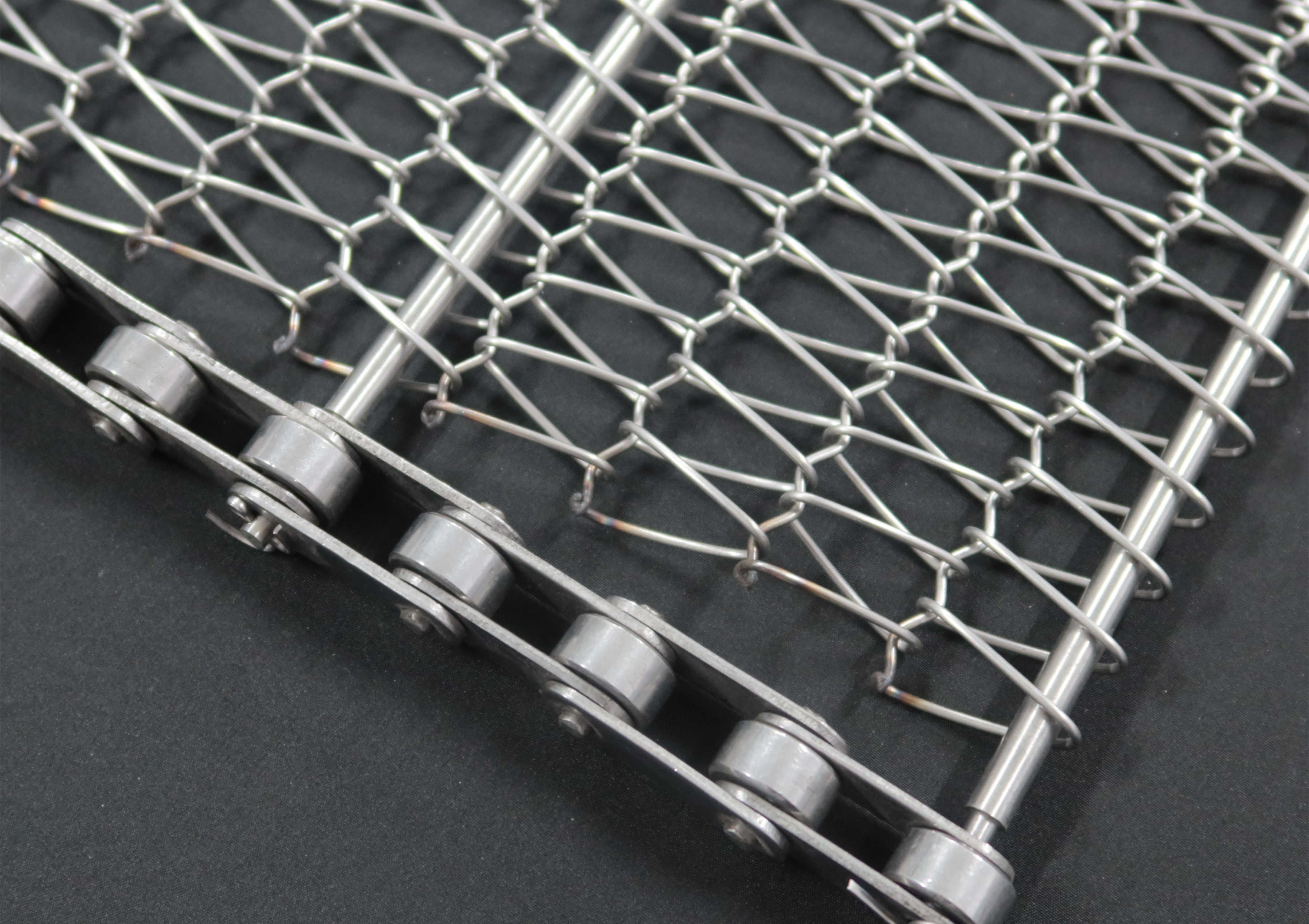 304 Stainless Steel Balanced Weave Conveyor Belt Bread Baking Chain Link Wire Mesh