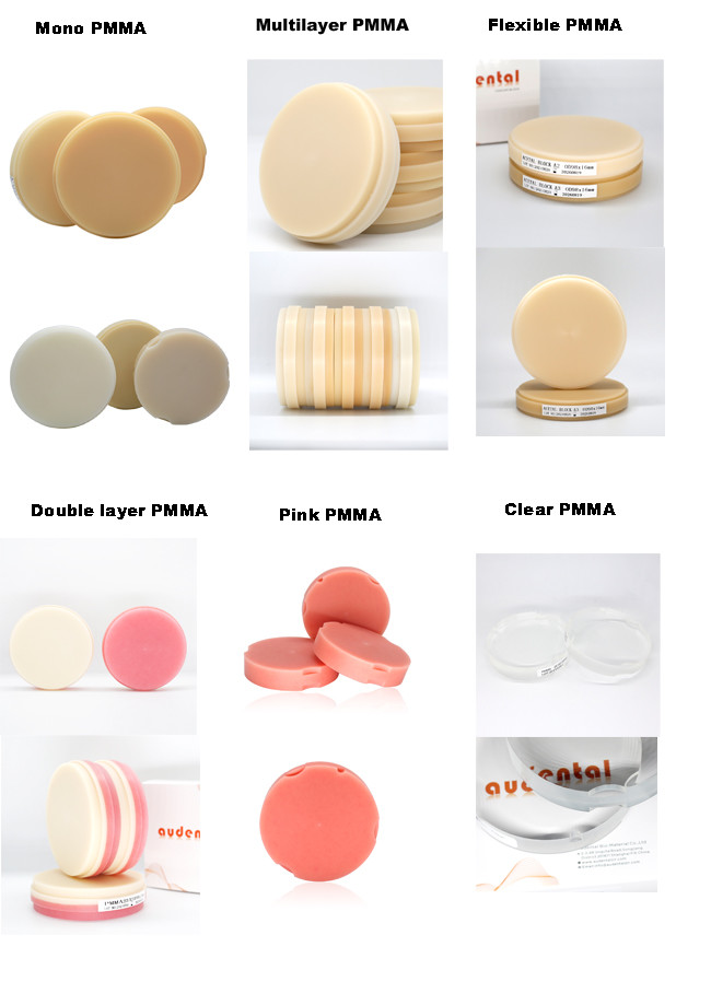 Audental Mono Multilayer Resin CAD CAM Material Punk Blank PMMA Block