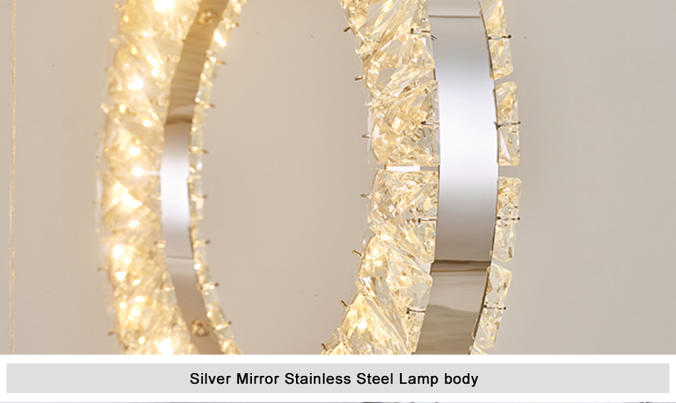 Led Crystal Staircase Chandeliers Modern Rings Hanging Ceiling Lamps(WH-NC-50)