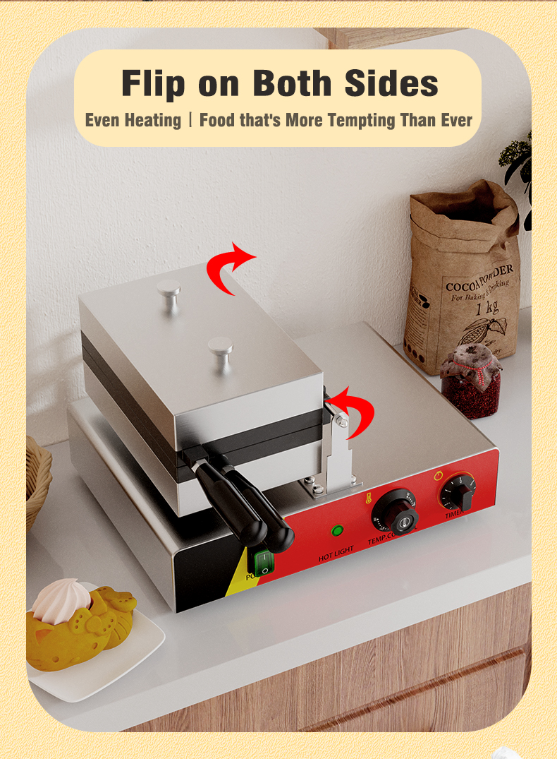 110v 220v AM-02CO Non Stick Pan Animal Shaped Hello Kitty Ice-cream Waffle Cone Machine