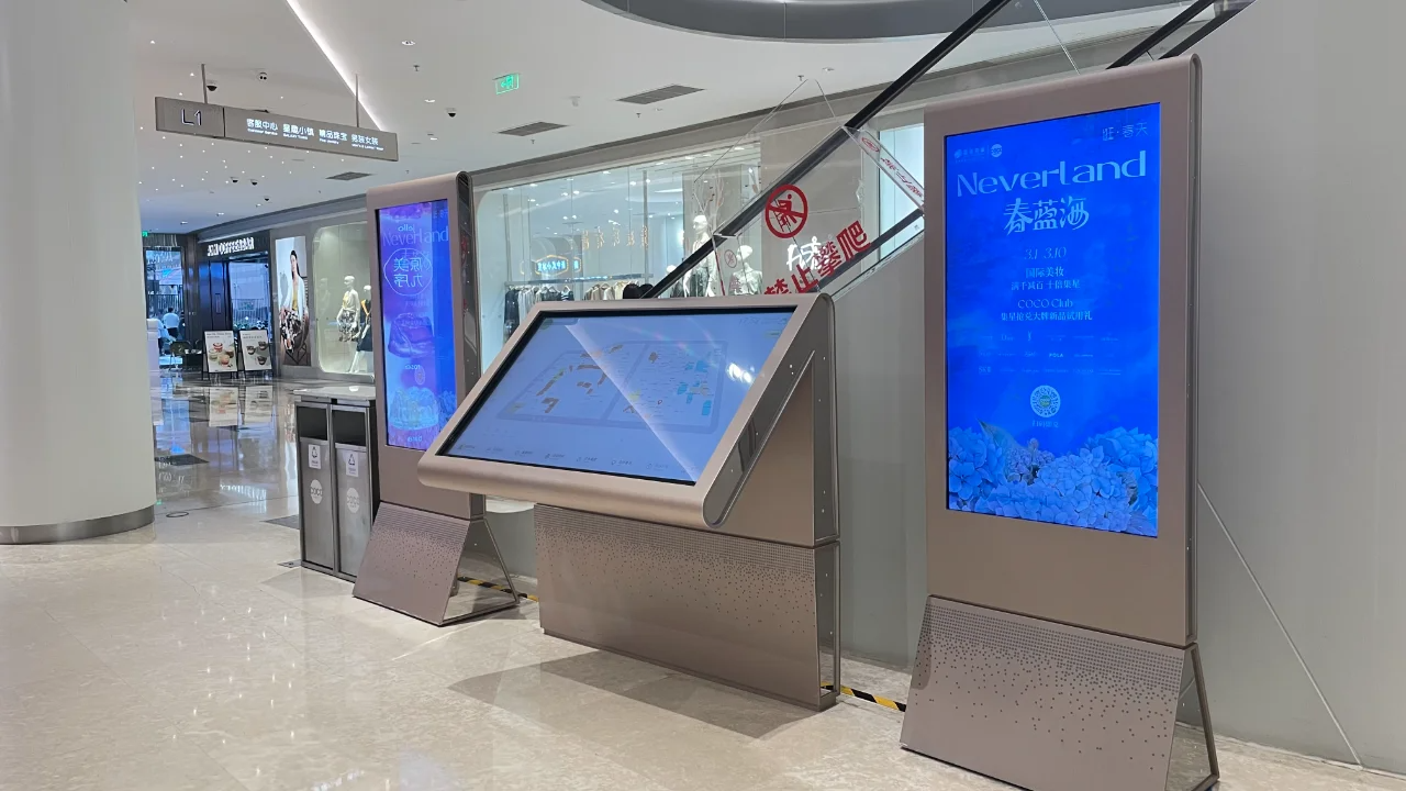 Qtenboard 55 65 Inch Touchscreen Android 14 Dual System Portable Self Service Ording Search Kiosk in Mall Bank Airpoart