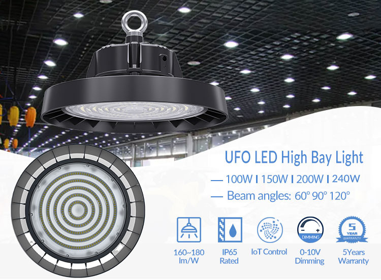 High Lumen Industrial LED High Bay Lights 100W High Bay Light Fixtures 5000k