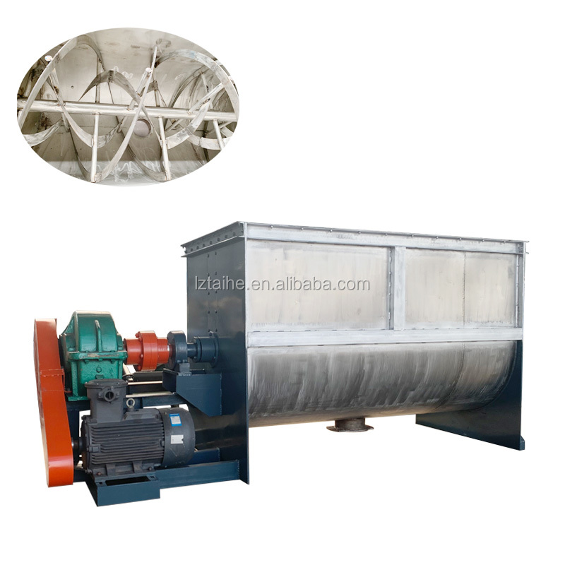 1600 KG Manure Fertilizer Mixing Machine Horizontal Ribbon Blender Powder Mixer with Customer Required Voltage