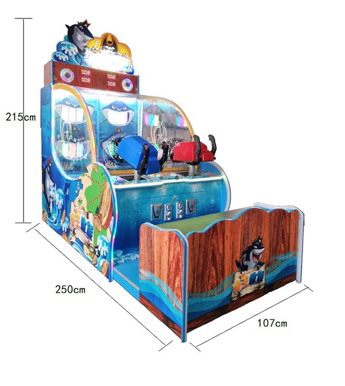 Kids King Shark Shooting Ball Redemption Game Machine Lottery Prize Tickets Arcade